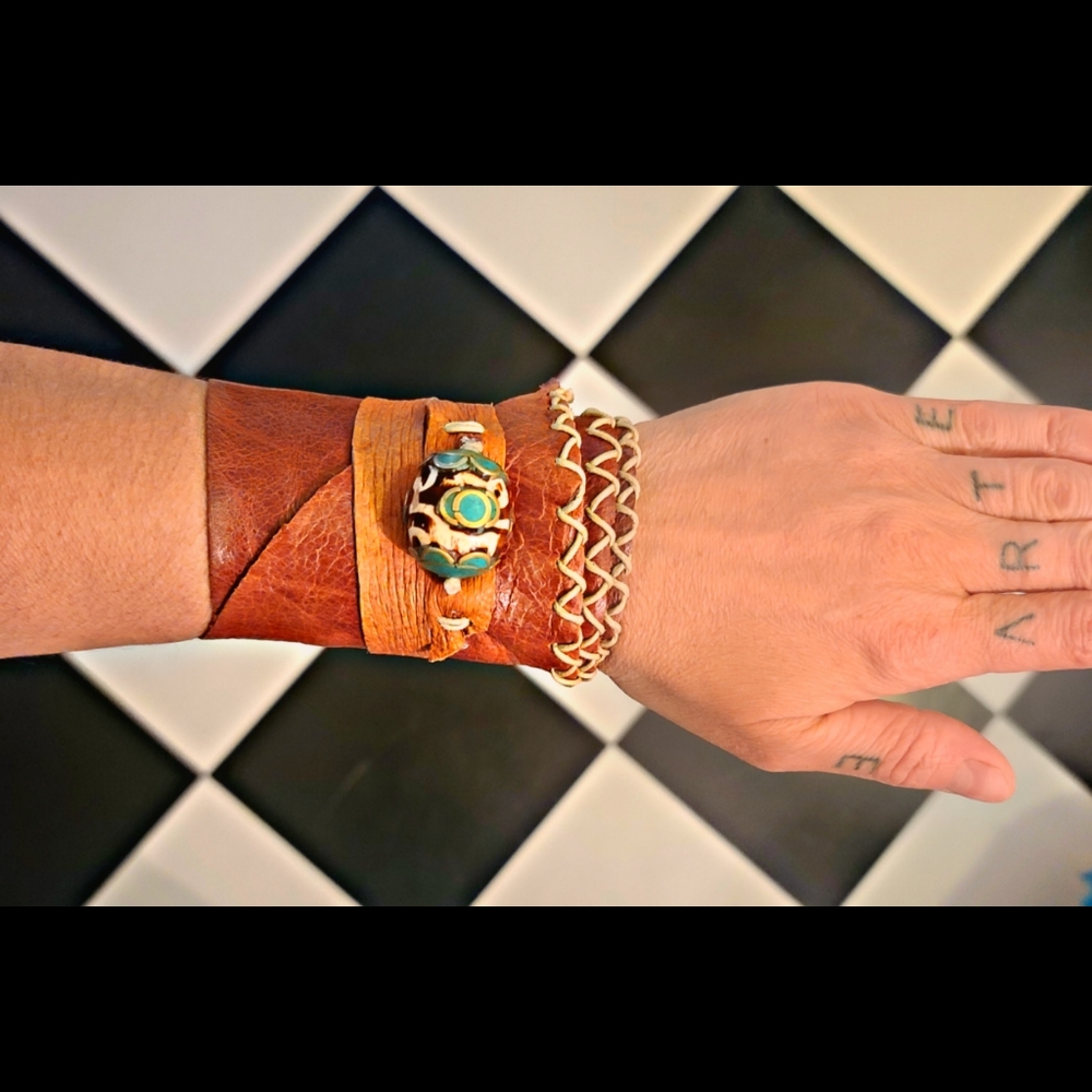 Leather Wraparound Bracelet
